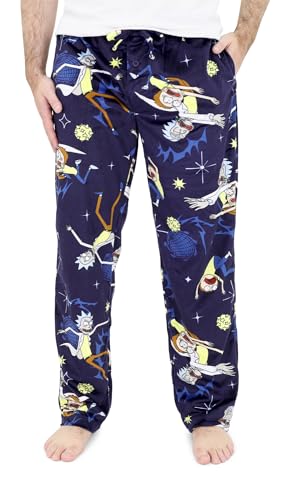 RICK AND MORTY Pajama Pants for Men - Plush Fleece Character Sleepwear - Rick & Morty Adult Holiday Pickle Rick PJ Bottoms
