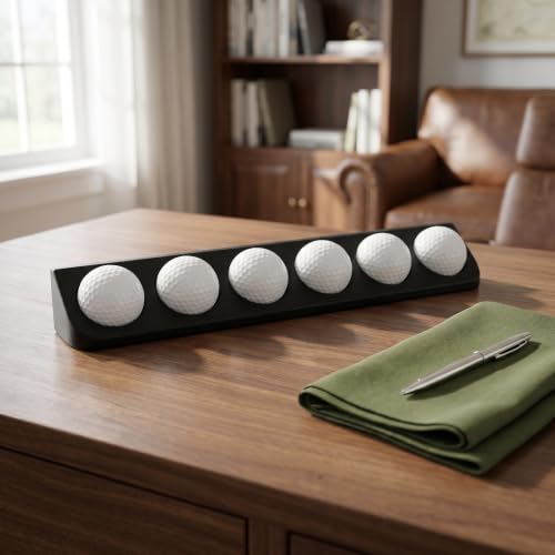 Exhibidor de bolas de golf de madera noble con base ancha engrosada ABOOFAN 7