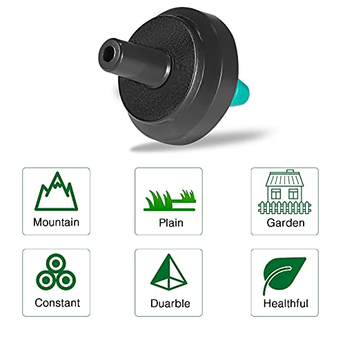Liquidrip 2 Gph Irrigation Drippers & Drip Emitters Maintain Constant Flow, 2 Gph Pressure Compensating Drippers, 2 Gph Inline Drippers & Drip Irrigation Emitters, 50 Per Bag, Green/Black #TOP3