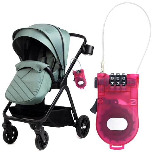 Auty IZUMIYA ダイヤル式ワイヤーロック 自転車 ベビーカー盗難対策 軽量 3桁暗証番号 (クリアピンク)