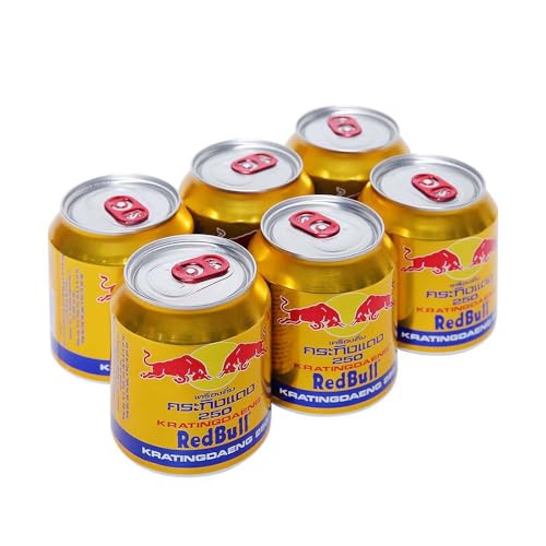 Red Bull Gold Energy Drink 250ml x Pack of 6 - Special Edition Boost with Caffeine, Taurine & B-Vitamins | from Thailand