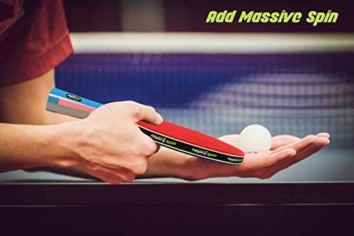 image for MightySpin Hurricane Table Tennis Paddle Ping Pong Paddle with Free E-