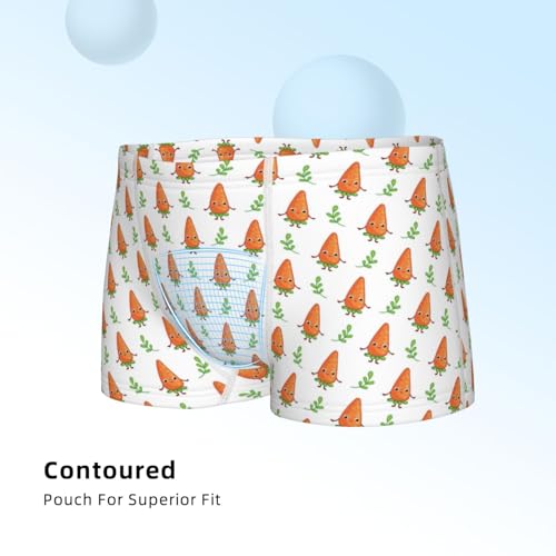 Boys' Cotton Boxer Brief Soft Underwear-Cute Carrot Print4