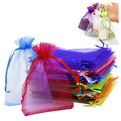 Säckchen Hochzeit Geschenk Organzasäckchen Geschenkbeutel Organza Taschen Mit Kordelzug Geschenkbeutel Farbe Organza Taschen Mit Kordelzug für Hochzeit Bonbonsbeutel Schmuckbeutel zufällig Farben Cover