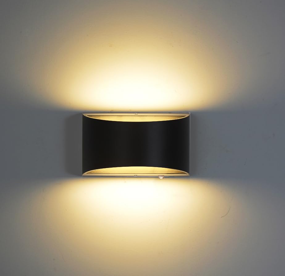 Image of Dimmable COB Wall Sconce, 3000K Warm White Hardwired Wall Lamp, Built-in Dimmer Switch Aluminum Wall Light, 20W Stepless Dimming Indoor Wall Sconces for Bedroom Hallway