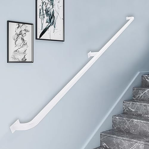 Rampe d'escalier blanche en métal industriel de 6 pi avec support mural