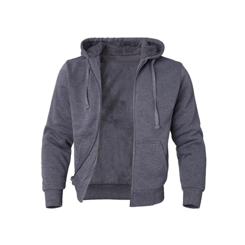 Image of TanBridge Sherpa Fleece Lined Hoodie Big and Tall Plaid Flannel Jacket Winter Coats for Men Zip Up Winter Warm Sweatshirts