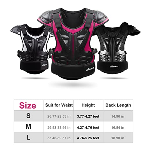 Webetop Kids Dirt Bike Gear Pink Youth Chest Protector Motocross For Atv Mtb 4 Wheeler Black/Pink L #TOP3