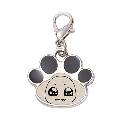 DIYthinker?Pitiful Moist Eyes Black Face Pattern Pet Tag Keychain Dog Cat ID