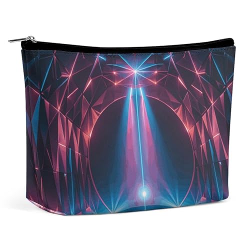 Trousse de maquillage femme laser voyage portable en cuir synthétique