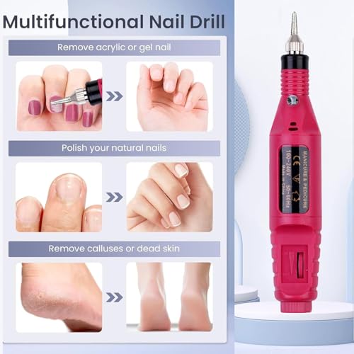 Professional Nail Drill Machine Electric Nail Files For Begginers Mutifunctional Nail Drill Set Kit For Acrylic Nails, Gel Nails, Nail Art Polisher Sets - 4