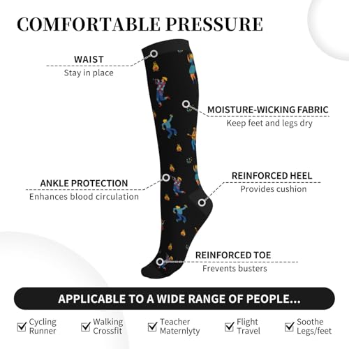 Image of Compression Socks for Women Men Circulation Graduated Supports Socks for Running Athletic Sports Nurse Travel