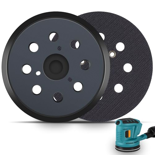 743081-8 Plato de Hook y Loop 125mm Base Redondo con 8 Agujeros Compatible con Milwau-keee 51-36-7090, 51-36-7100 Ma-kita Lijadora Orbital Electrónica BO5021/BO5030/BO5031/BO5040/BO5041K M9204
