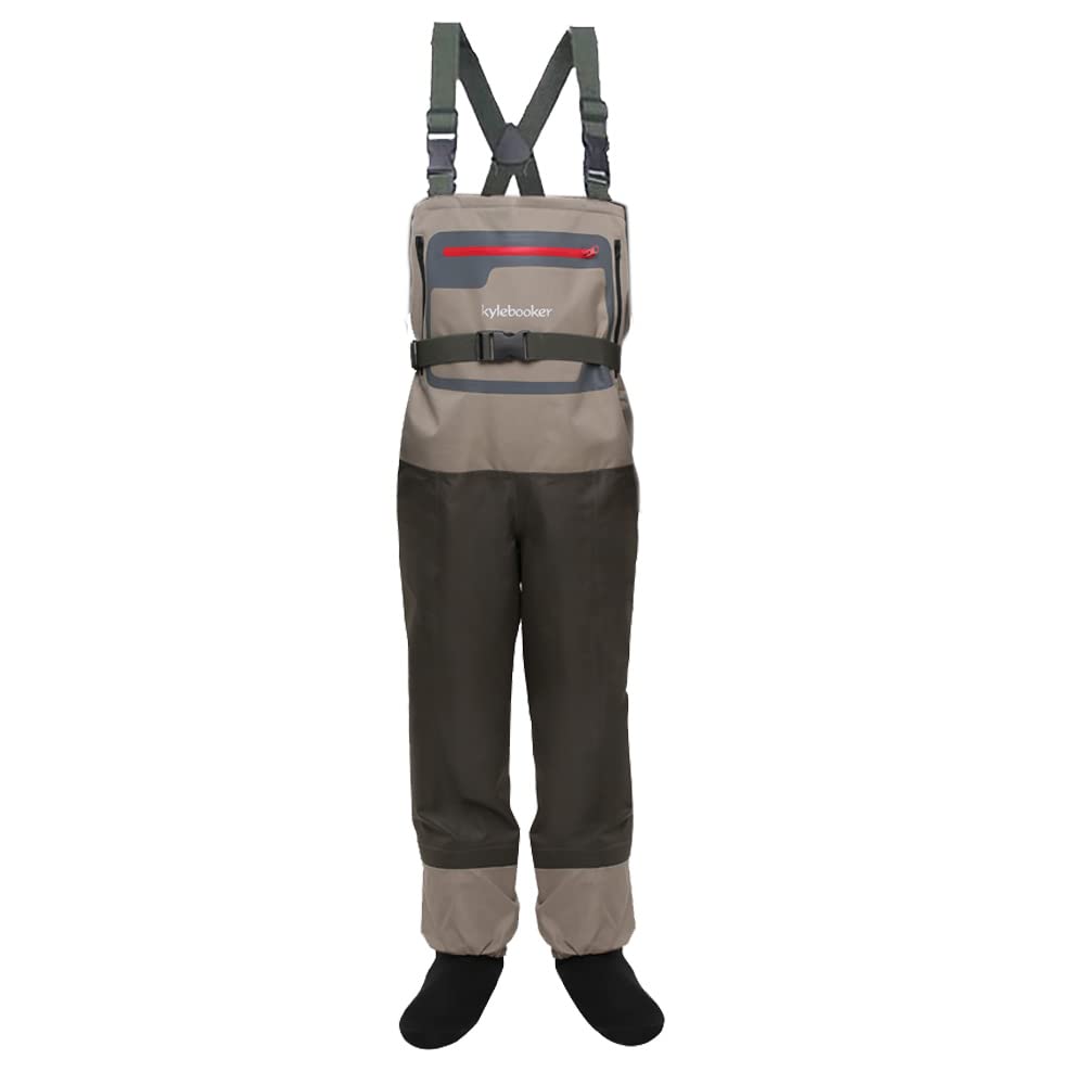 Kylebooker Angelhose Wathosen Herren Atmungsaktiv Atmungsaktiv AngelbekleidungMänner Fliegenfischen Fuß Brust Wathosen Erschwingliche Atmungsaktive wasserdichte Angeln Wathose KB004
