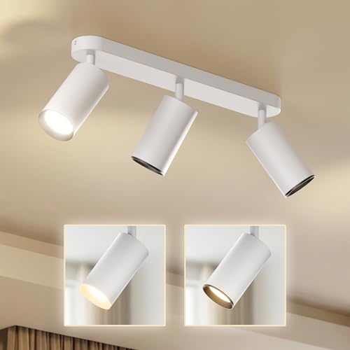 Scandinavian home Deckenstrahler 3-flammig - GU10 Deckenlampe Küche 360° Schwenkbar, Blendfrei, Flach - Flurlampe Decke, Küchenlampe, Spots Deckenleuchte Küche Lampen - Matt Weiß, Ohne Leuchtmittel Scandinavian home Deckenstrahler 3-flammig - GU10 Deckenlampe Küche 360° Schwenkbar, Blendfrei, Flach - Flurlampe Decke, Küchenlampe, Spots Deckenleuchte Küche Lampen - Matt Weiß, Ohne Leuchtmittel