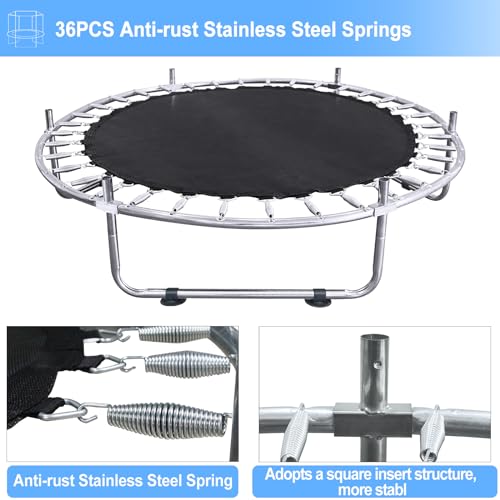 Indoor Trampoline for Kids Ages 1-8, 55" Small Outdoor Toddler Trampoline with Safety Enclosure Net, No-Gap Safe Design, Baby Round Jumping Mat, Recreational Trampolines Birthday Gifts for Boys Girls - Image 4