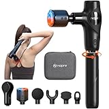 Pistolet De Massage,NAPRE Mini Pistolet de Massage Musculaire avec Tête Chaude et Froide,3 en 1 Pistolet Massage Massage Gun avec Poignée amovible,Silencieux,5 Embouts,Pour Dos épaules,Jambes,Muscles