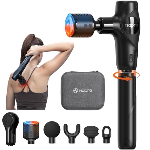Pistolet De Massage,NAPRE Mini Pistolet de Massage Musculaire avec Tête Chaude et Froide,3 en 1 Pistolet Massage Massage Gun avec Poignée...