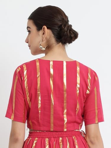 Image of Thevasa Women's Everyday Divine Depth V Neck Half Sleeves Blouse