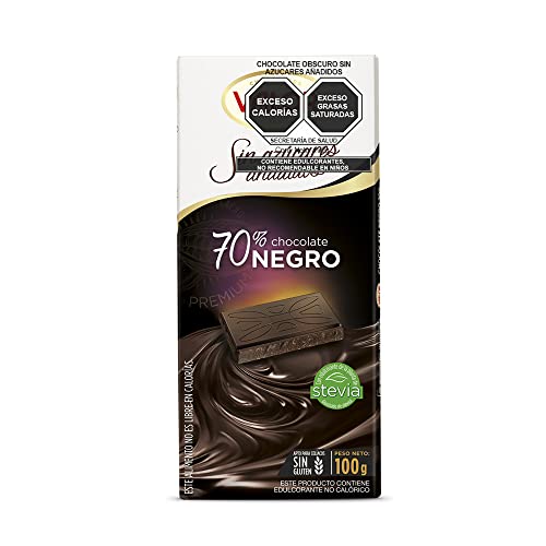 Chocolates Valor Chocolat Noir 70 % Cacao | Sans Sucre | Sans Gluten |Vegan | De la Fève à la Tablette |Cacao 70 % Minimum | Édulcorant Stévia | 100 g Cover