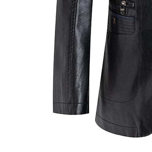 Chaqueta de cuero sintético para hombre estilo business miniatura 5
