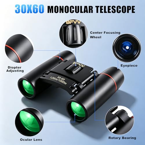 Binoculares compactos 30x60 para adultos y niños miniatura 7