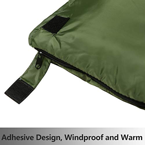 Envelope Sleeping Bag - 4 Seasons Warm Cold Weather Lightweight, Portable, Waterproof with Compression Sack for Adults & Kids - Indoor & Outdoor Activities: Traveling, Camping, Backpacking, Hiking