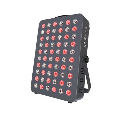 Hooga Red Light Therapy for Head and Body Red 660nm Near Infrared 850nm 60 LEDs High Power Panel for Pain Relief Sleep Anti-Aging Energy Recovery. Hanging Kit Included. HG300.
