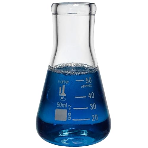 50ml Narrow Mouth Erlenmeyer Flask, 3.3 Borosilicate Glass, Karter Scientific 291B1 (Pack of 2)