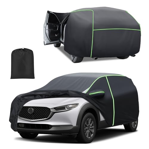 Car Cover for Mazda CX-30/CX-3 2020-2025 2026 All Weather Car Cover for CX-30 Accessories Outdoor Waterproof SUV Car Covers with Zipper & Reflective Safety Strips