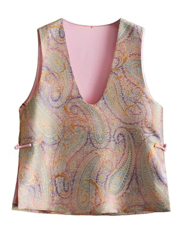 Chaleco de mezcla de lana y algodón HangErFeng jacquard con nudo chino retro 535 S