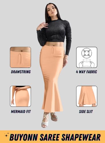 Image of Saree Shapewear Petticoat for Women, Stretchable Saree Shaper