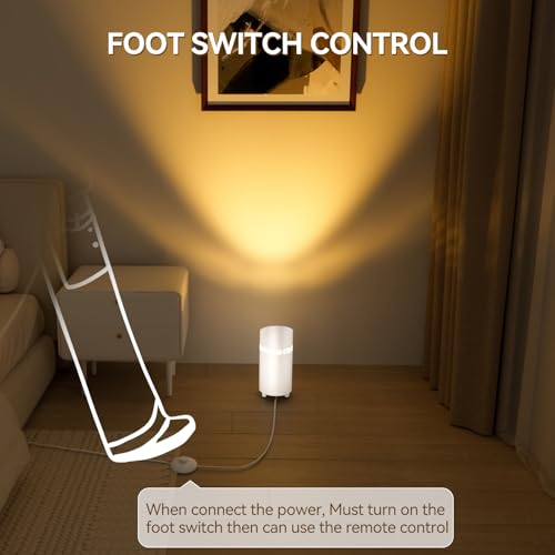 Image of 2 Pack Uplights Indoor Floor Can Lights, RGBW Spotlight Indoor with Foot Switch for Living Room Corner Sofa House Plant Wall Artwork Decor