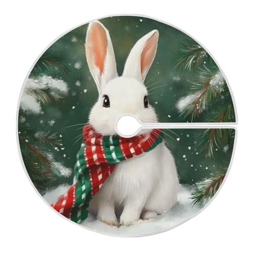 Jupe de sapin de Noël lapin 122 cm pour décor rustique - 2