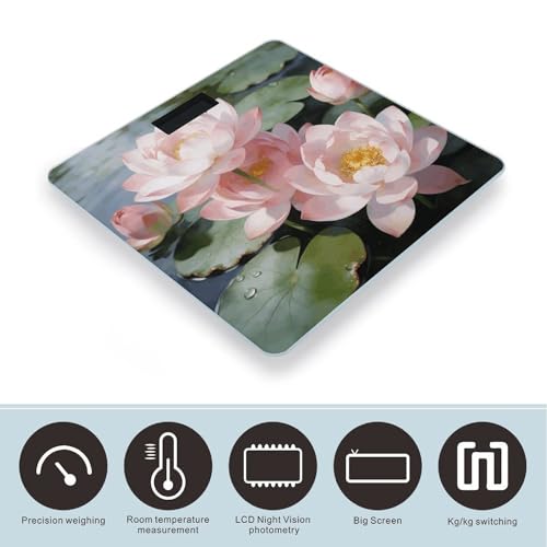 Báscula digital de baño Bright Sunny Day Lotus Flowers 400lb miniatura 3