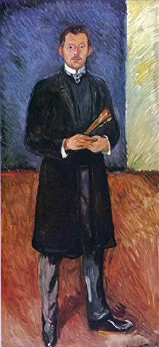 Art mural célèbre peinture à l'huile autoportrait Edvard Munch 1904 toile