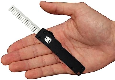 The AutoComb - Tactical Mini Keychain Beard Comb, Tactical Adult Fidget Toy, Mustache Comb, Pocket Comb, Double Action Metal Key Chain Comb, the Ultimate Tool for Your Hair and Beard - VM Tools