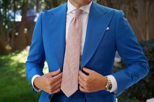 Image of OTAA Floral Necktie Casual Ties for Men - Perfect Neck Tie for Groomsmen Wedding Ties or Formal Occasions