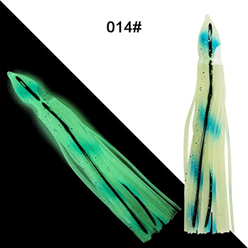 Iscas luminosas em forma de polvo, 5 peças/conjunto de 9 cm luminosas macias em forma de polvo falso