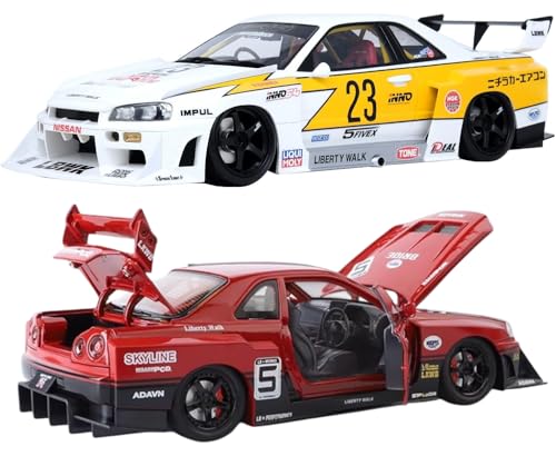 Image of Magicwand 1:24 Scale Die-Cast Nisssan Skyline【Large】 with 4 Openable Doors,Pull Back Action,Lights,Music【Pack of 1】【Random Color】