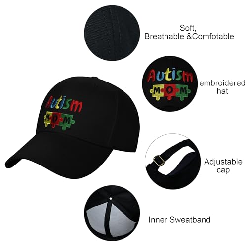 Image of Embroidered Baseball Cap for Women Men Adjustable Baseball Hat Black Baseball Cap Trucker Hat