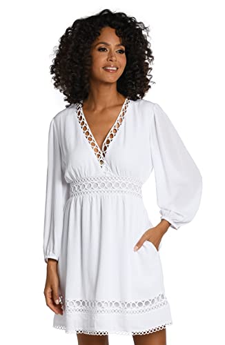 La Blanca Women's Standard Long Sleeve Mini Dress Swimsuit Cover Up