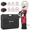 NEWTRY Pro Press Tool Kit Hydraulic Electric Pipe Crimping Tool 1/2″,3/4″,1″,1-1/4″,1-1/2″, 2″ Jaws 350° Rotatable Head Rechargeable 2pcs 5000mAh Batteries for Stainless Steel Copper PEX Pipes