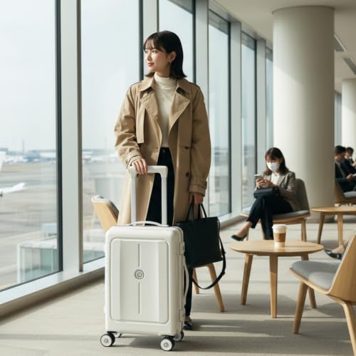 Image of Tokyo Premium Trolley Bag, Large-White | Zipperless Design, TSA Lock, White, Cabin Medium Large 3pc Set Available