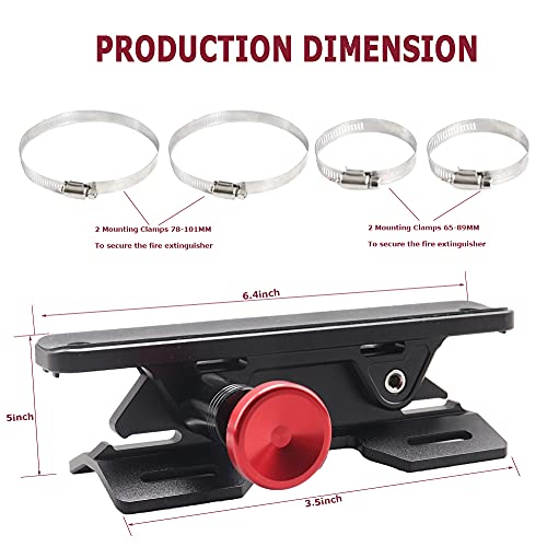 KANGIKX Quick Release Universal Roll Bar Fire Extinguisher Mount Holder with 4 Clamps for JP Wrangler JK JL JLU Polaris UTV Can Am ATV