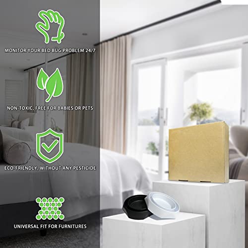 Interceptores de percevejos de cama com almofadas antiderrapantes | Armadilha para percevejos de cam