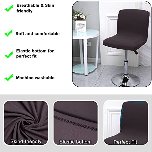 Image of WOMACO Bar Stool Cover with Back Printed Dining Room Square Swivel Barstool Chair Seat Cushion Slipcover for Counter Height Mid Low Back Chair Protector (2, Coffee)