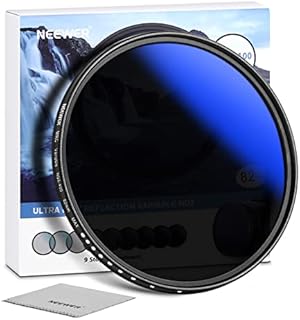NEEWER 40.5mm MRC Variable ND Filter ND2-ND400, Neutral Density Adjustable ND Filter (0.3 to 2.7,1 to 9 Stops), Multi Layer Coated Optical Glass, Water Repellent & Scratch Resistant Ultra Slim Filter