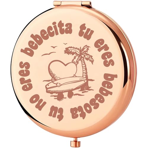 KEYCHIN Tu No Eres Bebecita Eres Bebesota Pocket Mirror Latin Music Fans Gifts Latin Song Lyric Compact Makeup Mirror (Tu No Eres-RG)