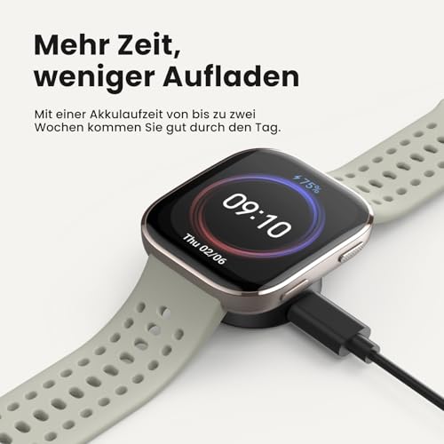 Amazfit Bip 6 Smart Watch 46mm, 14 Tage Akku, 1.97“ AMOLED, GPS & kostenloses Kartenmaterial, AI, Bluetooth Anruf Textfunktion, Gesundheits, Fitness Schlaf-Tracker, 140+ Trainingsmodi, 5 ATM, Schwarz – Bild 4